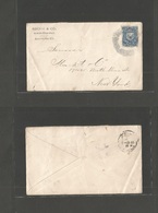 Dominican Rep. 1893 (June - July) Sto Domingo - USA, NYC (7 July) 5c Fkd Env Large Blue Cachet. - Dominican Republic