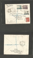 Egypt. 1945 (1 May) Shepherds Hotel - UK, Stafford. Registered Multifkd Env + Censor Cachet. Fine Airmail. Hotel Cancel. - Sonstige & Ohne Zuordnung