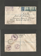 Egypt. 1948 (25 Sept) Polish Forces In Middle East. Registered Multifkd Airmail Envelope To USA, Detroit, Mich. - Other & Unclassified