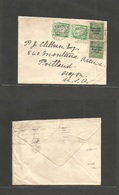 Eire. 1924 (4 May) Baile Athah Cliath - USA, Portland, Oregon Multifkd Envelope MIXED Issues Incl First Overprinted Valu - Used Stamps