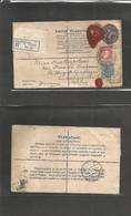 Eire. 1928 (Oct 1) Dungarvan - Germany, Berlin. Registered 5p Lilac Stat Env + 2 Adtls + R-label + 2 Red Wax Seals. Fine - Oblitérés