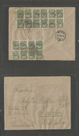 Estonia. 1920 (4 Aug) Tallinn - Germany, Yserlohn, Westfalia (13 Aug) Reverse Fkd Registered Envelope Bearing 2 Large Bl - Estland
