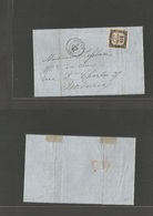 France. 1861 (7 Oct) Bordeaux. Multifkd E. Taxed 10c Postage Due, Tied Cds. Complete Margins. Fine. - Other & Unclassified