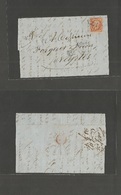 France. 1863 (7 Nov) Marseille - Napoles, Italy. EL Fkd 40c (variety), Tied "2240" Dots. Fine. - Autres & Non Classés