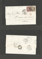 France. 1875 (3 April) Boubaix - Alsace, St. Marie Aux Miner (5 April) EL Fkd 10c + 30c "3716" Dots. - Other & Unclassified