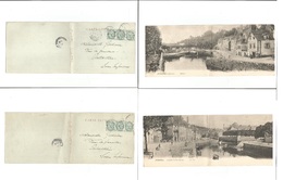 France. 1904. Quimpelle. 2 Early Doble Photo Village View Cards Addressed To Loire. Fkd Nice Scarce Pair. - Andere & Zonder Classificatie