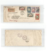 France. 1937 (1 Sept) Tahona - USA, Whitties (11-12 Oct) CA. Registered Multifkd Envelope. True Nice Scarce Usage. - Autres & Non Classés