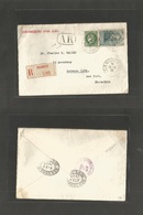 France - Xx. 1939 (15 April) Biarritz - USA, NY, Saranac Lake (24-25 Apr) Registered AR Multifkd Env (Fine Scarce Postal - Andere & Zonder Classificatie