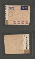 France - XX. 1942 (3 June) Canbon - USA, Brooklyn. Air Multifkd Incl Petain Issue Envelope + British Bermuda 1c Censor L - Other & Unclassified