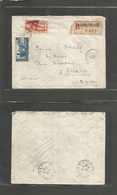 Frc - Central Africa. 1937 (19 Oct) AEF. Libreville - France, Aviane (18 Nov) Registered Fkd Env Incl Overprinted Issue. - Autres & Non Classés