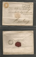 German States-Prusia. C. 1858. Sachsenburg - Hamburg. Drei Silber Groschen Yellow Stationary Envelope, Precancelled + Bo - Altri & Non Classificati