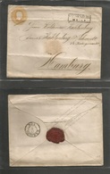 German States-Prusia. C. 1858. Sachsenburg - Hamburg. Drei Silber Groschen Yellow Stationary Envelope, Precancelled + Bo - Sonstige & Ohne Zuordnung