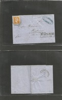 German States-Prusia. 1858 (6 July) Elbenfeld - Kanfbensen EL Full Text Fkd 3 Silber Groschen Yellow Imprf Complete Marg - Autres & Non Classés
