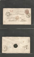 German States-T&t. C. 1873 (26 July) Frankfurt - Wien, Austria (3 Aug) 9 Kr Brown Stat Env "220" Rings. Fine Used. - Other & Unclassified