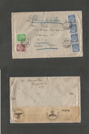 Germany - Xx. 1940 (7 Febr) Prinzendorf On Der Zava - USA, Evanstow, Ill. Via American Clipper (Lisbon) Multifkd Env. VF - Andere & Zonder Classificatie