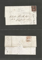 Great Britain. 1841 (Apr 15) London - Clifford Inn. EL Fkd 1d Red Pl. 9 (Black Plate), Complete To Paste Margins, Tied T - ...-1840 Voorlopers