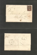 Great Britain. 1841 (18 Sept) London - Windsor (19 Sept) EL Fkd 1841 1d Red, Tied Black Maltese Cross. Light Vert Filing - ...-1840 Prephilately