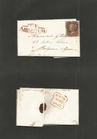 Great Britain. 1842 (22 Nov) London - Belgravia. EL Fkd 1841 1d Red From Penny Black Plate, Tied Block Maltese Cross + R - ...-1840 Préphilatélie