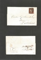 Great Britain. 1843 (6 July) Scotland, Balofs - Falkland (7 July) Via Coparfife. EL Fkd 1841 1d Red, Cancel Black Maltes - ...-1840 Prephilately