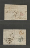 Great Britain. 1844 (30 April) Newcastle On Tyne - France, Rennes (4 May) Stampless E. Via London. Fine. Maritime / Over - ...-1840 Préphilatélie