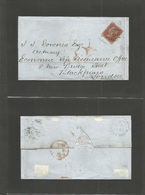 Great Britain. 1852 (Dec 13) Middleham - Blackfriars (14 Dec) E. Fkd 1d 1841 Red, Complete Margins, Variety "Joined A",  - ...-1840 Préphilatélie