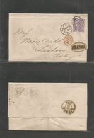 Great Britain. 1871 (Oct 20) London - Portugal, Lisbon (25 Oct) EL Full Text Fkd 6d Lilac Pl 9 "106" Diamond Grill + Ova - ...-1840 Prephilately