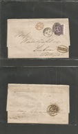 Great Britain. 1871 (Dec 5) London - Portugal, Porto (10 Dec) EL Fkd 6d Lilac Large Cover Letters Pl 9, 71 Grill + Oval  - ...-1840 Voorlopers