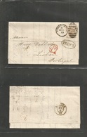 Great Britain. 1873 (15 May) London - Portugal, Lisbon (21 May) EL Full Text Fkd 6d Chesnut Pl 11, Tied "78" Grill + Ova - ...-1840 Prephilately