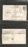 Great Britain. 1877 (Sept 11) London - Portugal, Lisbon (16 Sept) EL Fkd 2 1/2d Pl 7 On White Paper, Tied "96" Grill. VF - ...-1840 Voorlopers