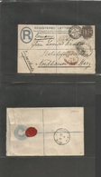 Great Britain. 1885 (17 Apr) Brighton, Westerland - Germany, Nordhausen Am Harz (19 April) Registered 2d QV Stat Env + 2 - ...-1840 Prephilately