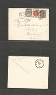 Great Britain. 1887 (Dec 23) Shrewsbury - Germany, Hamburg. Multifkd Env "708" Grill + Cds. Fine. - ...-1840 Voorlopers