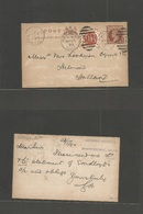 Great Britain - Stationery. 1892 (23 May) Newport, Mon - Netherlands, Helmond (25 May) 2d Brown Stat Card + 1/2d Orange  - ...-1840 Voorlopers