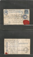 Great Britain. 1897 (Oct 8) Lothbury - Germany, Thuringen, Oldisleben (10 Oct) Registered 2d Blue QV + 2 1/2d Adtl Small - ...-1840 Prephilately