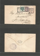 Great Britain - Stationery. 1900 (Jn 1) London - Rusia, St. Petersburg (22 July) 1d Rose Stat Env + 2 Adtls, Cds. Fine I - ...-1840 Prephilately