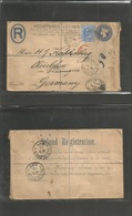 Great Britain - Stationery. 1902 (16 May) Woolwich Albion Rof - Germany, Oldisleben In Thuringen (18 May) Registered 2d  - ...-1840 Prephilately