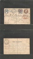 Great Britain - Xx. 1902 (29 Sept) Lothbury - Germany, Oldisleben (30 Sept) Registered 3d Brown Stat Env + 1 1/2d Adtl.  - ...-1840 Vorläufer