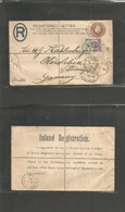 Great Britain - Xx. 1904 (8 Oct) Albion Rd, Woolwich - Germany, Oldisleben (10 Oct) Registered 3d Brown Stat Env + 1 1/2 - ...-1840 Préphilatélie