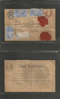 Great Britain. 1907 (April) London EL - Switzerland, Basel (5 April) Registered 3d Brown Stat Env + 6 Adtls (3 Pairs) Ov - ...-1840 Prephilately