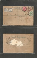 Great Britain. 1908 (2 March) Torquay, Union St - Italy, Serareyya, Pisa (5 March) 3d Brown Registered Stat Env + 2 Adtl - ...-1840 Voorlopers