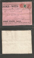 Great Britain. 1911 (June 8) London WC - Germany. Books Package Label Fkd 1d (x2) + 1shilling Tied Cds. Scarce. - ...-1840 Prephilately