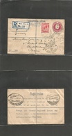 Great Britain - Stationery. 1930 (4 June) Mill Hill 3, Ldn - Germany, Berlin (5 June) Registeed 4 1/2d Red Stat Env + Ad - ...-1840 Prephilately