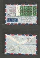 Great Britain - Xx. 1952 (5 Dec) London Bridge - MELF- 15. Registered FDC 1 1/2d (x8) Multifkd Air Envelope. VF. - ...-1840 Voorlopers