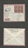 Great Britain - Xx. 1953 (31 Aug) London Bridge - S. Devon, Totnes (4 Sept) Registered FDC Multifkd 2d (6x Block) Env. F - ...-1840 Vorläufer