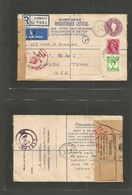 Great Britain - Stationery. 1957 (6 May) Ilford, Fenceplace Rd - USA, TX, Laredo (9 May) Registered Air Exchange Control - ...-1840 Prephilately