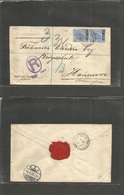 Grb - British Levant. 1902 (July 16) Turkey - Greece, Salonica - Germany, Hannover (19 July) Registered Multifkd Env Ovp - ...-1840 Prephilately