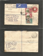 Bc - Basutoland. 1957 (13 Feb) Leribe - Malta, Paola (25 Feb) Registered Airmail 6d Red Multifkd Stationary Envelope + A - Andere & Zonder Classificatie