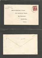 Bc - Samoa. 1926 (18 July) Apia - USA, CAL. SF. 1d Red Fkd Env 1 Railey, Matalife, Apia. Private. SG 154 (14x13 1/2 Perf - Other & Unclassified