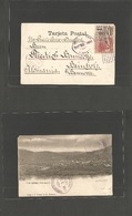 Honduras. 1900 (29 Dic) Yuscaran - Germany, Hannover (29 Jan 1901) Tren Issue. 1c + 2c Fkd Teguagalpta Ppc. - Honduras