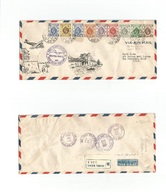 Hong Kong. 1937 (29 Apr) GPO - Manila (29 Apr) - USA, SF (27-29 May) Hand Illustrated Special Cachet Mutifkd Envelope. S - Andere & Zonder Classificatie