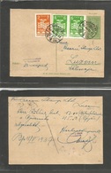 Hungary. 1937 (18 May) Budapest - Switzerland, Luzern 6 Fill. Green Stat Card + 3 Adtls Cds. VF. - Other & Unclassified